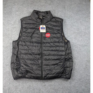 Saddlebred Packable Down Vest Mens XL Lightweight Full Zip Outdoors Hiking Black